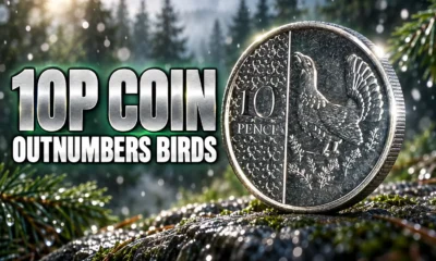 King Charles 10p capercaillie coin entering UK circulation