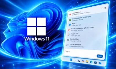 Windows 11 Search toggles settings from taskbar